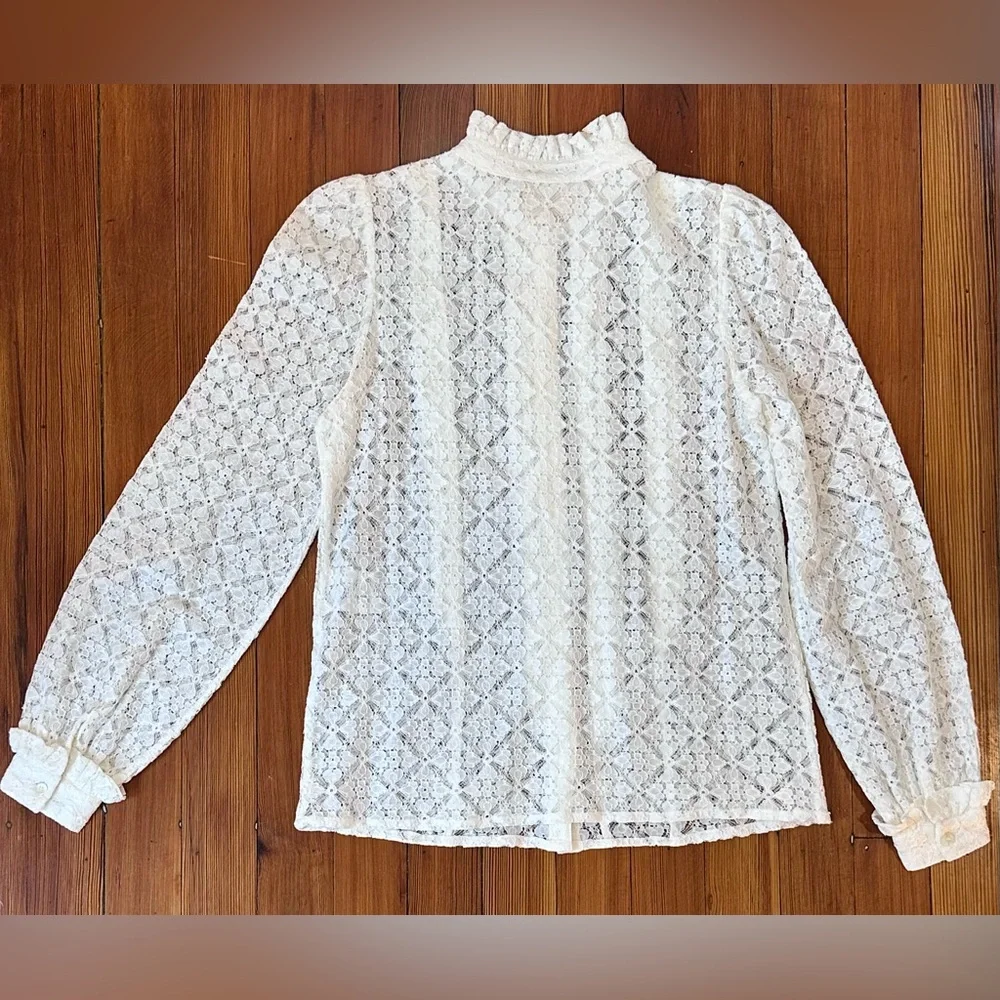 Sezane White Lace Blouse - Picture 12 of 14
